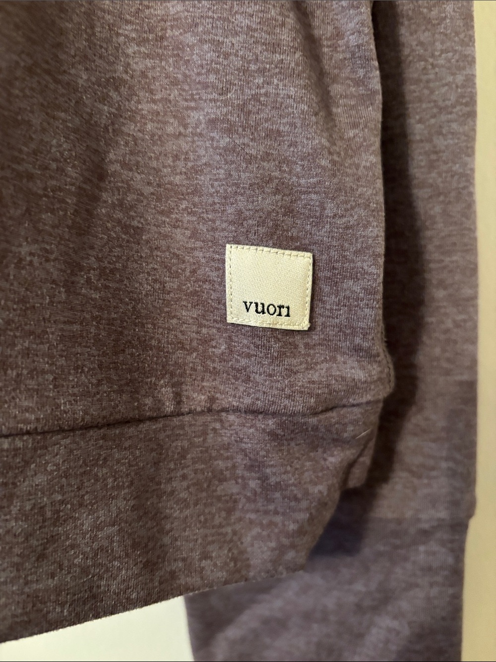 Vuori Heather Plum Crew Pullover with Logo Patch - Picture 2 of 4